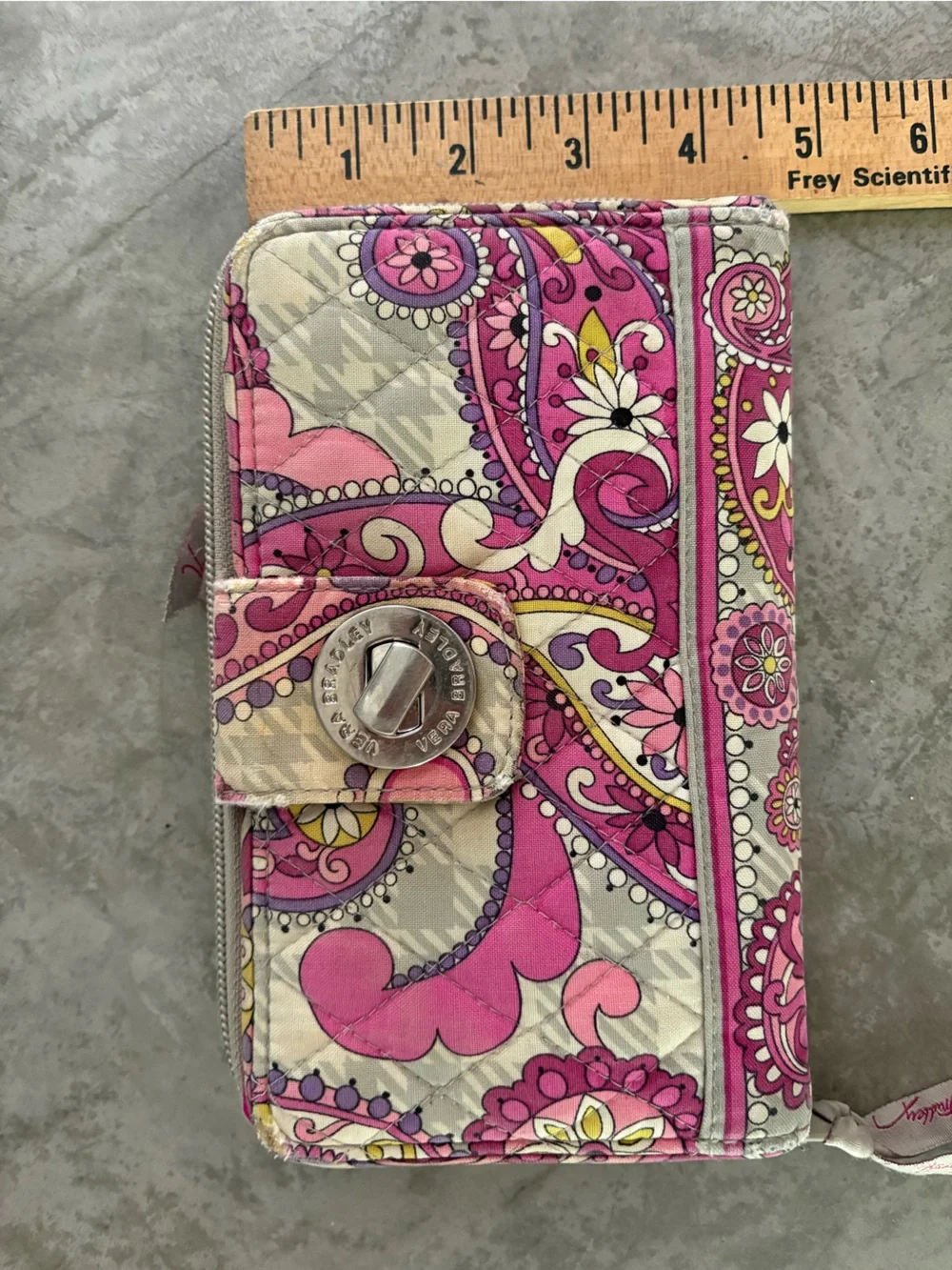 Vera Bradley Pink Paisley Quilted Turn-Lock Wallet